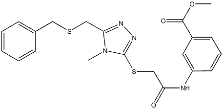 methyl 3-{[({5-[(benzylsulfanyl)methyl]-4-methyl-4H-1,2,4-triazol-3-yl}sulfanyl)acetyl]amino}benzoate Structure