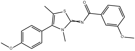 3-methoxy-N-(4-(4-methoxyphenyl)-3,5-dimethyl-1,3-thiazol-2(3H)-ylidene)benzamide Structure