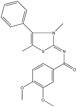 N-(3,5-dimethyl-4-phenyl-1,3-thiazol-2(3H)-ylidene)-3,4-dimethoxybenzamide Structure