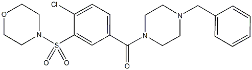 4-({5-[(4-benzyl-1-piperazinyl)carbonyl]-2-chlorophenyl}sulfonyl)morpholine 구조식 이미지