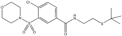 N-[2-(tert-butylsulfanyl)ethyl]-4-chloro-3-(4-morpholinylsulfonyl)benzamide Structure