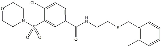 4-chloro-N-{2-[(2-methylbenzyl)sulfanyl]ethyl}-3-(4-morpholinylsulfonyl)benzamide Structure
