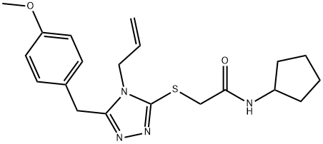 2-{[4-allyl-5-(4-methoxybenzyl)-4H-1,2,4-triazol-3-yl]sulfanyl}-N-cyclopentylacetamide 구조식 이미지