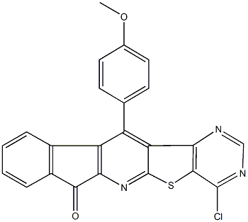4-chloro-12-(4-methoxyphenyl)-7H-indeno[1'',2'':5',6']pyrido[3',2':4,5]thieno[3,2-d]pyrimidin-7-one Structure