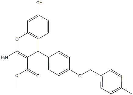 methyl 2-amino-7-hydroxy-4-{4-[(4-methylbenzyl)oxy]phenyl}-4H-chromene-3-carboxylate Structure