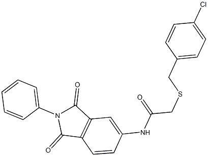 2-[(4-chlorobenzyl)thio]-N-(1,3-dioxo-2-phenyl-2,3-dihydro-1H-isoindol-5-yl)acetamide Structure