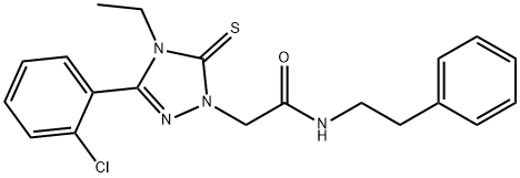 2-[3-(2-chlorophenyl)-4-ethyl-5-thioxo-4,5-dihydro-1H-1,2,4-triazol-1-yl]-N-(2-phenylethyl)acetamide Structure