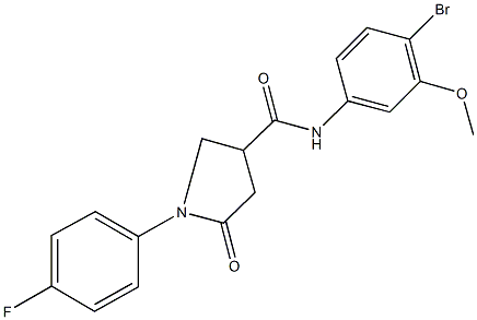 N-(4-bromo-3-methoxyphenyl)-1-(4-fluorophenyl)-5-oxo-3-pyrrolidinecarboxamide 구조식 이미지