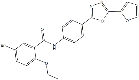5-bromo-2-ethoxy-N-{4-[5-(2-furyl)-1,3,4-oxadiazol-2-yl]phenyl}benzamide 구조식 이미지