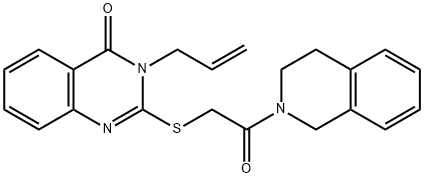 3-allyl-2-{[2-(3,4-dihydro-2(1H)-isoquinolinyl)-2-oxoethyl]thio}-4(3H)-quinazolinone 구조식 이미지