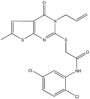 2-[(3-allyl-6-methyl-4-oxo-3,4-dihydrothieno[2,3-d]pyrimidin-2-yl)thio]-N-(2,5-dichlorophenyl)acetamide Structure