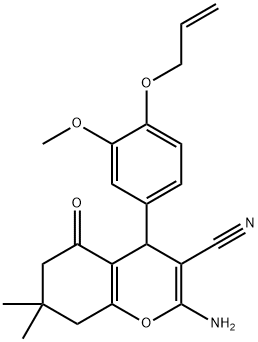 4-[4-(allyloxy)-3-methoxyphenyl]-2-amino-7,7-dimethyl-5-oxo-5,6,7,8-tetrahydro-4H-chromene-3-carbonitrile Structure