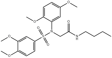 N-butyl-2-{[(3,4-dimethoxyphenyl)sulfonyl]-2,5-dimethoxyanilino}acetamide Structure