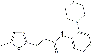 2-[(5-methyl-1,3,4-oxadiazol-2-yl)sulfanyl]-N-[2-(4-morpholinyl)phenyl]acetamide Structure