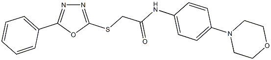 N-[4-(4-morpholinyl)phenyl]-2-[(5-phenyl-1,3,4-oxadiazol-2-yl)sulfanyl]acetamide Structure