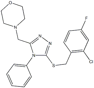 2-chloro-4-fluorobenzyl 5-(4-morpholinylmethyl)-4-phenyl-4H-1,2,4-triazol-3-yl sulfide Structure