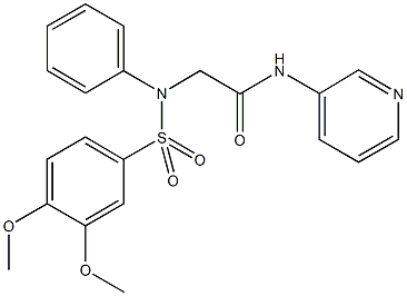 2-{[(3,4-dimethoxyphenyl)sulfonyl]anilino}-N-(3-pyridinyl)acetamide Structure