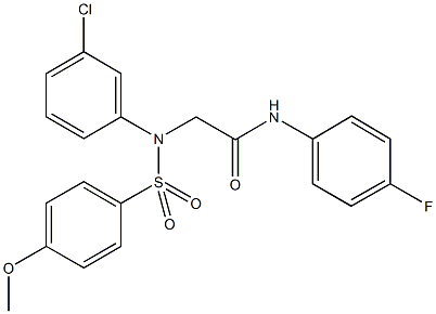 2-{3-chloro[(4-methoxyphenyl)sulfonyl]anilino}-N-(4-fluorophenyl)acetamide Structure
