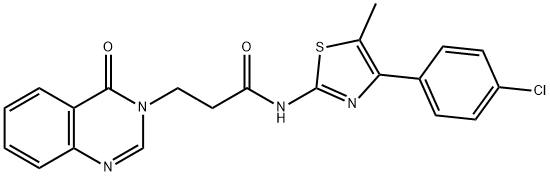 N-[4-(4-chlorophenyl)-5-methyl-1,3-thiazol-2-yl]-3-(4-oxo-3(4H)-quinazolinyl)propanamide 구조식 이미지