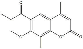 7-methoxy-4,8-dimethyl-6-propionyl-2H-chromen-2-one Structure