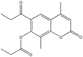 4,8-dimethyl-2-oxo-6-propionyl-2H-chromen-7-yl propionate Structure