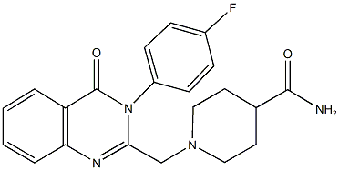 1-{[3-(4-fluorophenyl)-4-oxo-3,4-dihydro-2-quinazolinyl]methyl}-4-piperidinecarboxamide 구조식 이미지