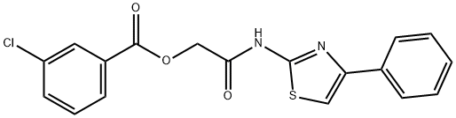 2-oxo-2-[(4-phenyl-1,3-thiazol-2-yl)amino]ethyl 3-chlorobenzoate 구조식 이미지
