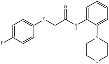 2-[(4-fluorophenyl)sulfanyl]-N-[2-(4-morpholinyl)phenyl]acetamide 구조식 이미지