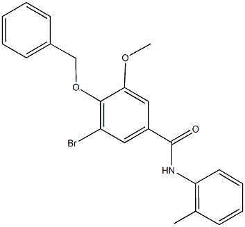 4-(benzyloxy)-3-bromo-5-methoxy-N-(2-methylphenyl)benzamide 구조식 이미지