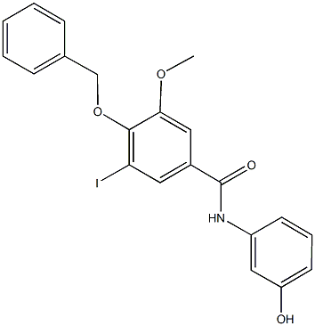 4-(benzyloxy)-N-(3-hydroxyphenyl)-3-iodo-5-methoxybenzamide 구조식 이미지