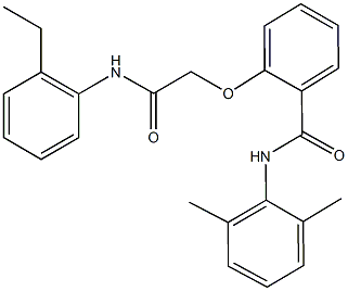 N-(2,6-dimethylphenyl)-2-[2-(2-ethylanilino)-2-oxoethoxy]benzamide Structure