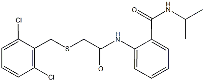 2-({[(2,6-dichlorobenzyl)sulfanyl]acetyl}amino)-N-isopropylbenzamide 구조식 이미지