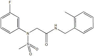 2-[3-fluoro(methylsulfonyl)anilino]-N-(2-methylbenzyl)acetamide 구조식 이미지