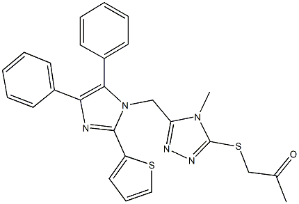 1-[(5-{[4,5-diphenyl-2-(2-thienyl)-1H-imidazol-1-yl]methyl}-4-methyl-4H-1,2,4-triazol-3-yl)sulfanyl]acetone Structure