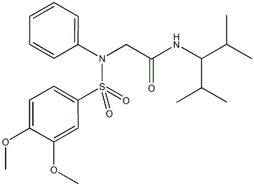 2-{[(3,4-dimethoxyphenyl)sulfonyl]anilino}-N-(1-isopropyl-2-methylpropyl)acetamide Structure