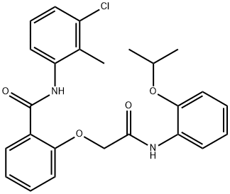 N-(3-chloro-2-methylphenyl)-2-[2-(2-isopropoxyanilino)-2-oxoethoxy]benzamide 구조식 이미지