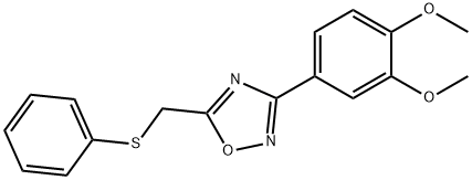 3-(3,4-dimethoxyphenyl)-5-[(phenylsulfanyl)methyl]-1,2,4-oxadiazole 구조식 이미지