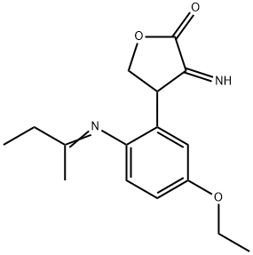 4-{5-ethoxy-2-[(1-methylpropylidene)amino]phenyl}-3-iminodihydro-2(3H)-furanone 구조식 이미지