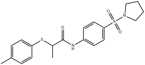 2-[(4-methylphenyl)sulfanyl]-N-[4-(1-pyrrolidinylsulfonyl)phenyl]propanamide Structure