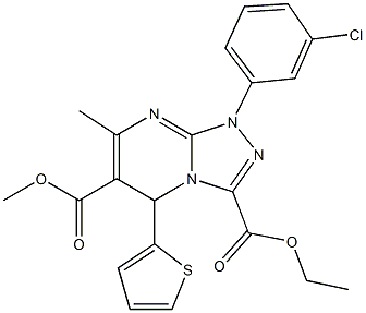 3-ethyl 6-methyl 1-(3-chlorophenyl)-7-methyl-5-(2-thienyl)-1,5-dihydro[1,2,4]triazolo[4,3-a]pyrimidine-3,6-dicarboxylate Structure