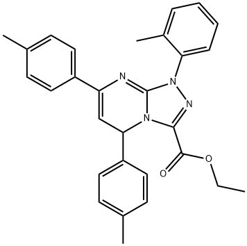 ethyl 1-(2-methylphenyl)-5,7-bis(4-methylphenyl)-1,5-dihydro[1,2,4]triazolo[4,3-a]pyrimidine-3-carboxylate Structure