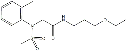 N-(3-ethoxypropyl)-2-[2-methyl(methylsulfonyl)anilino]acetamide 구조식 이미지