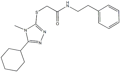 2-[(5-cyclohexyl-4-methyl-4H-1,2,4-triazol-3-yl)sulfanyl]-N-(2-phenylethyl)acetamide Structure