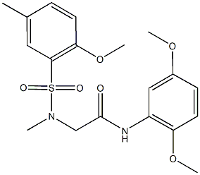 N-(2,5-dimethoxyphenyl)-2-[[(2-methoxy-5-methylphenyl)sulfonyl](methyl)amino]acetamide 구조식 이미지