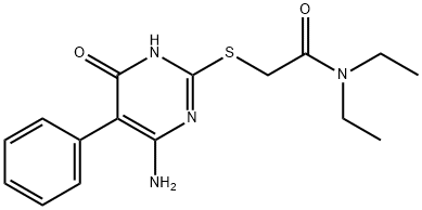 2-[(4-amino-6-oxo-5-phenyl-1,6-dihydro-2-pyrimidinyl)sulfanyl]-N,N-diethylacetamide Structure