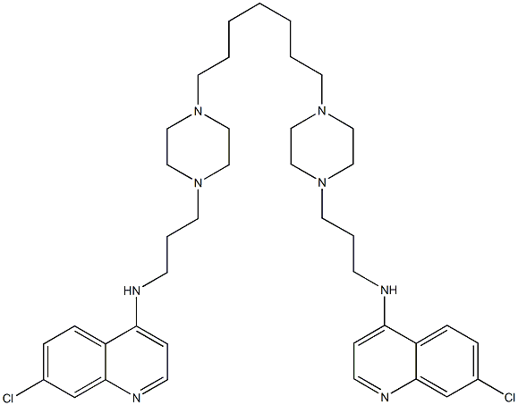 7-chloro-N-(3-{4-[7-(4-{3-[(7-chloro-4-quinolinyl)amino]propyl}-1-piperazinyl)heptyl]-1-piperazinyl}propyl)-4-quinolinamine Structure