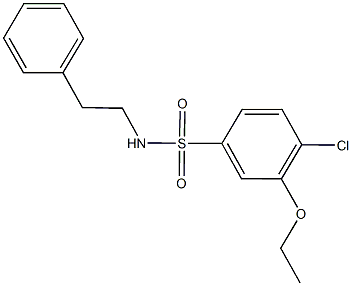 4-chloro-3-ethoxy-N-(2-phenylethyl)benzenesulfonamide Structure