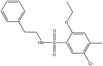 5-chloro-2-ethoxy-4-methyl-N-(2-phenylethyl)benzenesulfonamide Structure