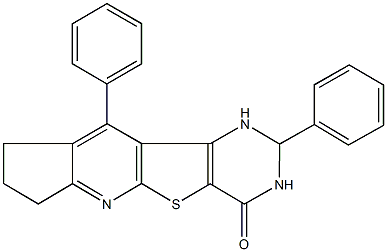 2,10-diphenyl-2,3,8,9-tetrahydro-1H-cyclopenta[5',6']pyrido[3',2':4,5]thieno[3,2-d]pyrimidin-4(7H)-one 구조식 이미지