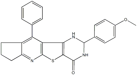 2-(4-methoxyphenyl)-10-phenyl-2,3,8,9-tetrahydro-1H-cyclopenta[5',6']pyrido[3',2':4,5]thieno[3,2-d]pyrimidin-4(7H)-one 구조식 이미지